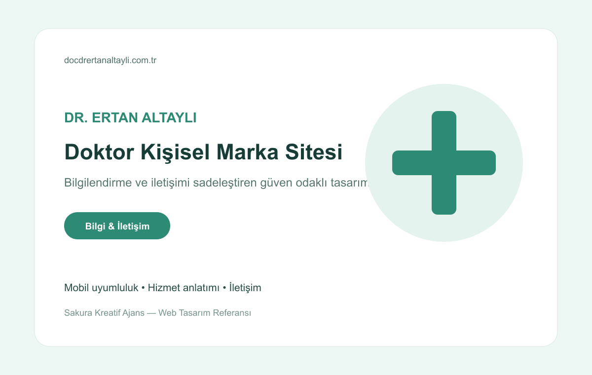 Dr. Ertan Altaylı doktor kişisel marka web sitesi tasarımı